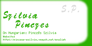 szilvia pinczes business card