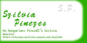 szilvia pinczes business card
